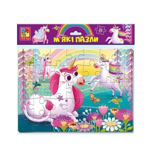 Мягкие пазлы Vlady Toys А4 "Единорог" 35 эл укр. (VT1102-34)