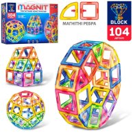 Магнитный конструктор Top Block 104 деталей, наклейки BT006