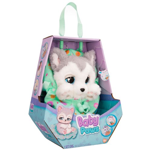 Мягкая интерактивная игрушка Baby Paws Щенок Хаски Флоуи, 21,5 см 917644IM