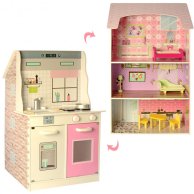 Деревянная игрушка Домик MD 2578  3этажа, мебель