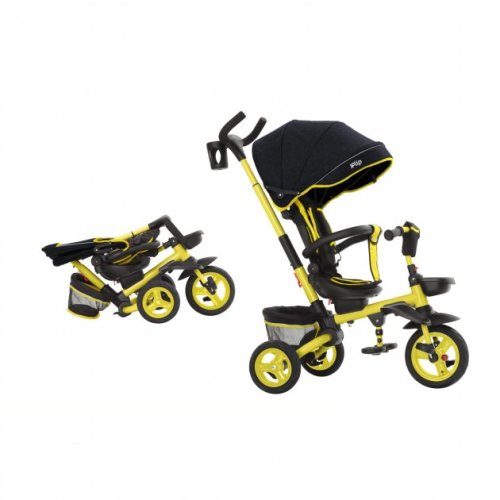 Детский трехколесный велосипед Tilly Flip с родительской ручкой T-390/1 Желтый