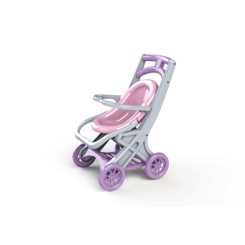 Коляска для кукол Doloni Toys с шезлонгом, серо-розовая 0122/04