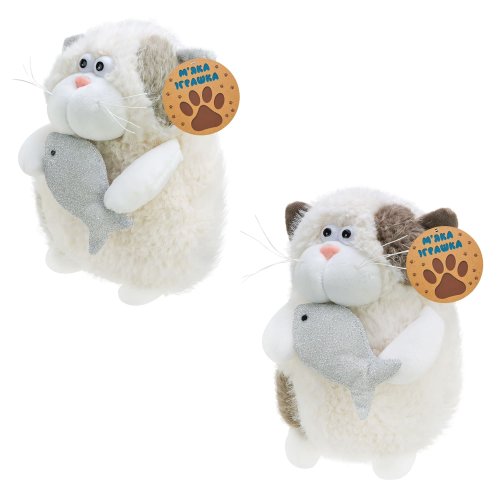 Мягкая игрушка Країна Іграшок Кот с рыбкой, 20 см C6302