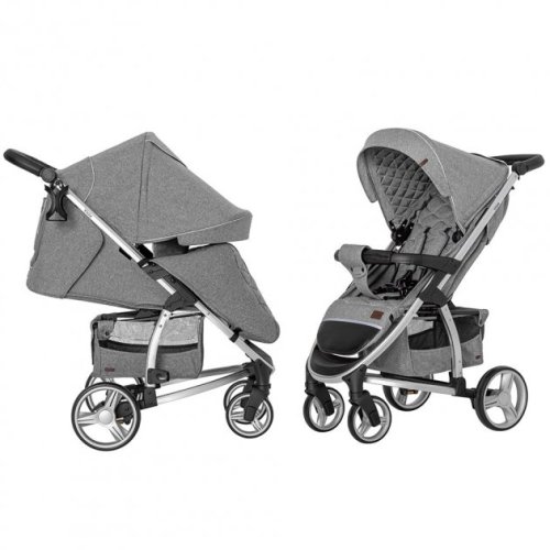 Коляска прогулочная CARRELLO Vista CRL-8505 Shark Gray в льне +дождевик L