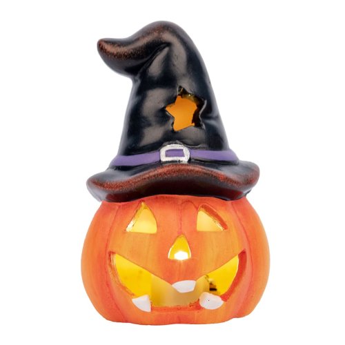 Статуетка Yes! Fun Хэллоуин Pumpkin in hat Тыква в шляпе, 10 см, LED 974188