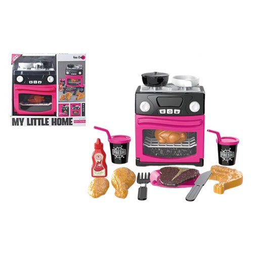 Игровая газовая плита My Little Home с продуктами, на батарейках A1010-3