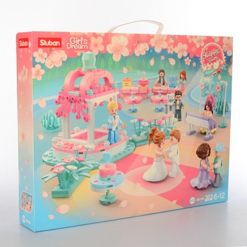 Конструктор SLUBAN свадьба, кафе, фигурки, 353дет M38-B0768