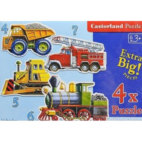 Пазлы Castorland 4х1(4,5,6,7) "Грузовой транспорт"