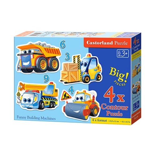 Пазлы Castorland 4х1(3,4,6,9) Забавные машинки (B-005024)