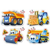 Пазлы Castorland 4х1(3,4,6,9) Забавные машинки (B-005024)