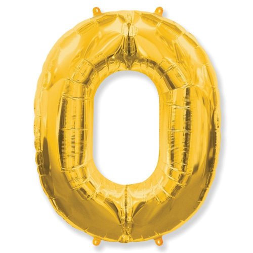 Фольгированные шары цифры цифра 0 gold