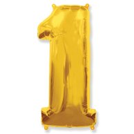 Фольгированные шары цифра 1 gold