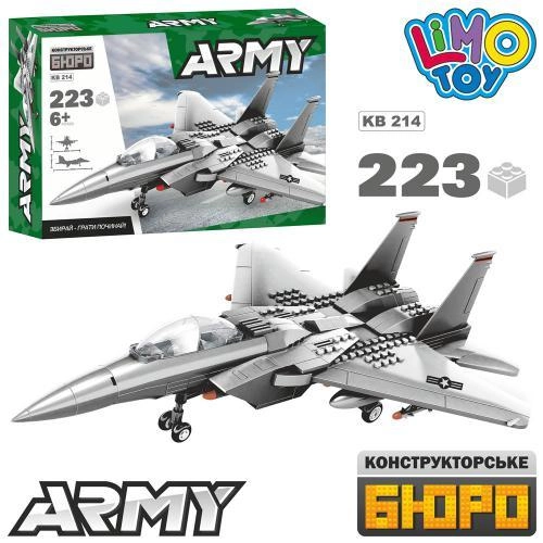 Конструктор Limo Toy Самолет Истребитель F-15 Eagle, 223 детали, 38 см KB 214