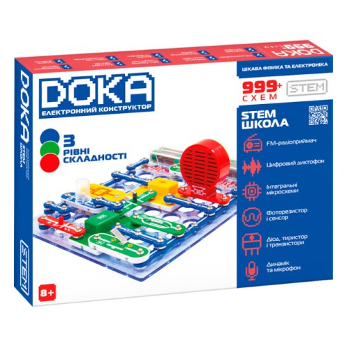 Конструктор электронный DOKA Школа "999+  схем" D70708