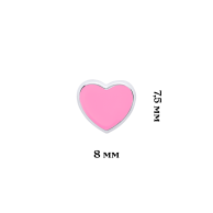 Серебряные серьги UmaUmi Сердце, серебро 925, розовые 219554800611