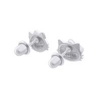 Серебряные серьги UmaUmi Кити-котик, серебро 925, с розовым бантом 219570700611
