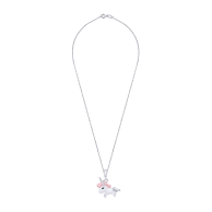 Серебряный кулон UmaUmi Единорог, серебро 925, розовый 319542400611