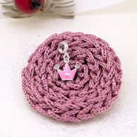 Серебряный кулон UmaUmi Корона с сердцем, серебро 925, розовый 319555800611