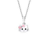 Серебряный кулон UmaUmi Кити-котик, серебро 925, розовый 319570700611