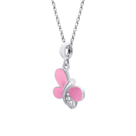 Серебряный кулон UmaUmi Бабочка, серебро 925, розовый 319571500611