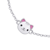 Серебряный браслет на цепочке UmaUmi Котик с лапкой 925 419559309603