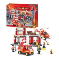 Конструктор Sluban пожарные спасатели фигурки, транспорт (M38-B0225)