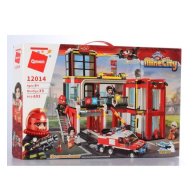 Конструктор Qman пожарная станция, транспорт, фигурки, 693дет (12014)