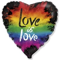 Фольгированные шары с рисунком 18" "love is love" акварель
