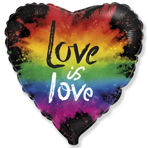 Фольгированные шары с рисунком 18" "love is love" акварель