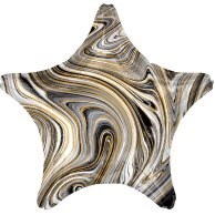 Фольгированные шары с рисунком 3202-2729 а 18" звезда агат черный black marble