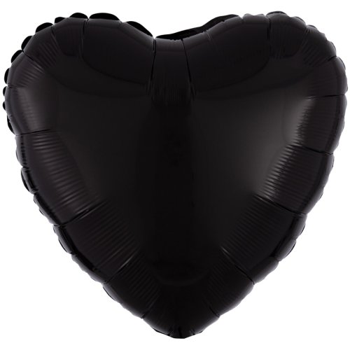 Фольгированные шары без рисунка сердце 18" пастель black