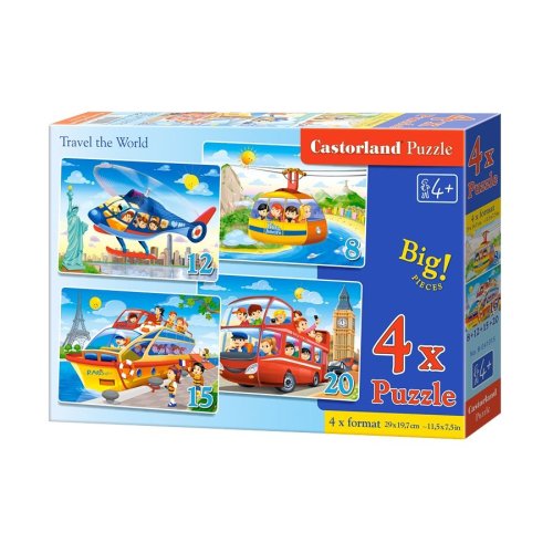Пазлы Castorland 4х1(8,12,15,20) Путешествия (B-041015)