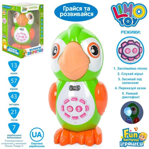 Интерактивная игрушка Limo Toy Умный попугай FT 0041
