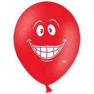 Гелиевый Шарик латексный с рисунком улыбка игривая 14" (1103-0424)