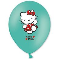 Гелиевый Шарик латексный с рисунком hello kitty 14" (1103-1090)