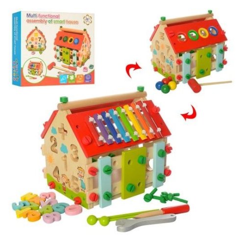 Деревянная игрушка Центр развивающий домик (MD 2087)