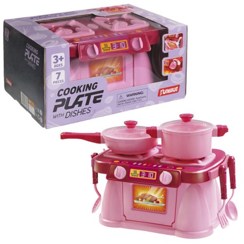 Игровой набор Юника Cooking Plate with dishes Кухня, 7 элементов, розовая 71696