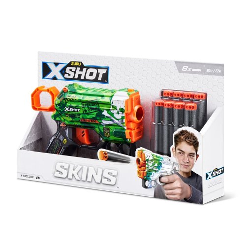 Бластер Zuru X-SHOT Skins Menace Camo, 8 патронов 36515A