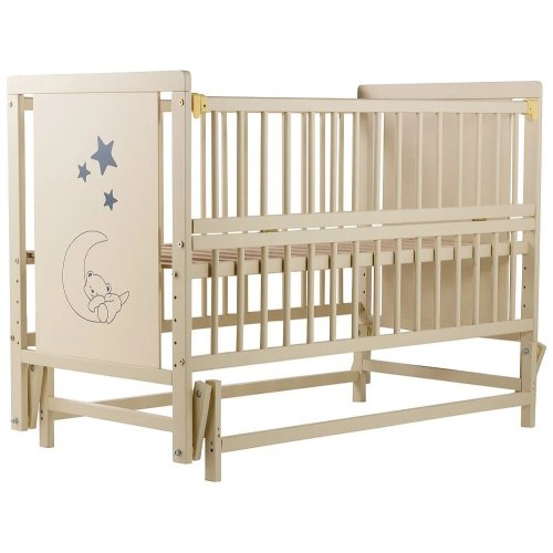 Кровать Babyroom Медвежонок M-02 маятник, откидной бок бук слоновая кость (624463)