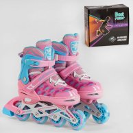 Ролики 41011-М Best Roller /размер 35-38/ РОЗОВЫЙ, колёса PU, Передн.колесо свет, d колес – 6