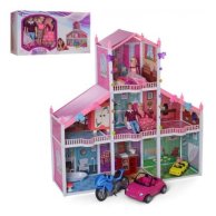 Детский кукольный домик Bambi 3 этажа, 4 куклы (66925)