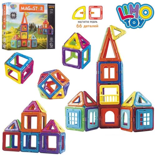 Магнитный конструктор Limo toy Magnistar Домик, 66 деталей LT7002