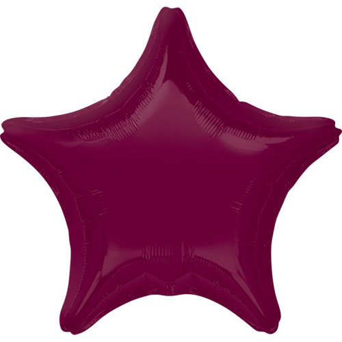 Фольгированные шары без рисунка звезда 19" металлик berry