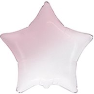 Фольгированные шары без рисунка 32" звезда омбре бело-розовый baby pink
