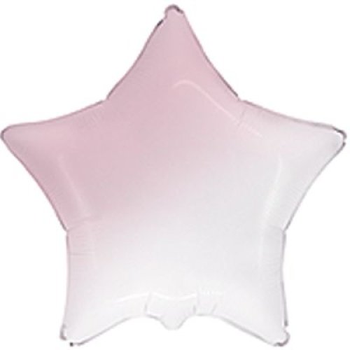 Фольгированные шары без рисунка 32" звезда омбре бело-розовый baby pink