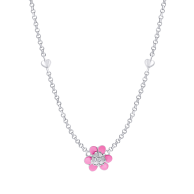 Серебряное колье UmaUmi Магнолия 925 с фианитом 719583300611