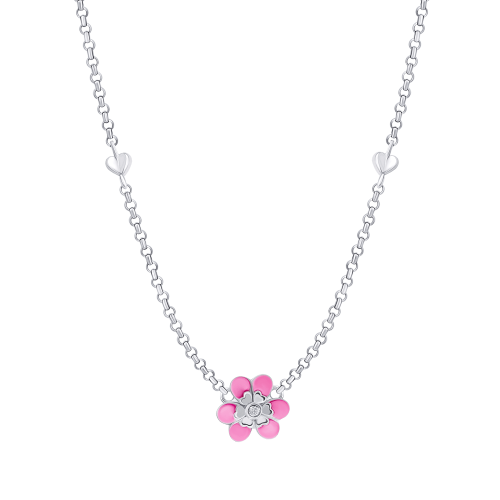 Серебряное колье UmaUmi Магнолия 925 с фианитом 719583300611