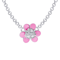 Серебряное колье UmaUmi Магнолия 925 с фианитом 719583300611