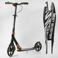 Самокат алюминиевый "Best Scooter"  колеса PU, ФАРА, зажим руля, d переднего колеса 230мм 14268