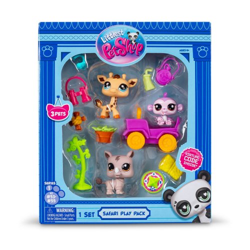 Игровой набор Littlest Pet Shop Сафари, 3 фигурки, аксессуары 00524
